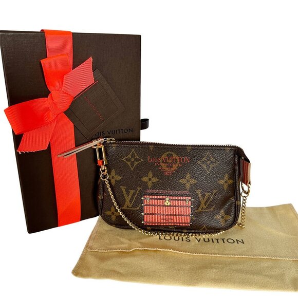 LOUIS VUITTON Authentic Brown Monogram Canvas Pochette Pouch - Picture 11 of 11